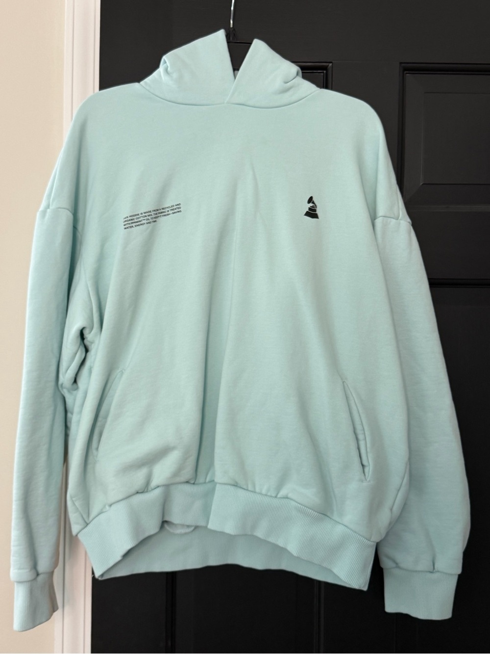 PANGAIA Crewneck Hoodie in Light Aqua